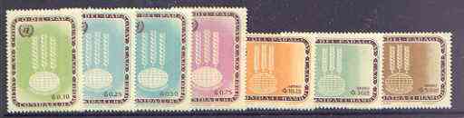 Paraguay 1963 Freedom From Hunger perf set of 7 unmounted mint, Mi 1208-14