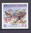 Easdale 1998 19th World Scout Jamboree overprinted in silver on Flora & Fauna definitive Â£1 imperf (Birds) unmounted mint