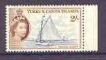 Turks & Caicos Islands 1957 Uakon (Caicos Sloop) 2s from def set unmounted mint, SG 248