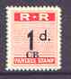 Northern Rhodesia 1951-68 Railway Parcel stamp 1d (large numeral) overprinted CB (Chisamba) unmounted mint