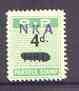 Northern Rhodesia 1951-68 Railway Parcel stamp 4d (small numeral) handstamped NKA (Nkana Kitwe) on HRD (Hunters Road) unmounted mint* 