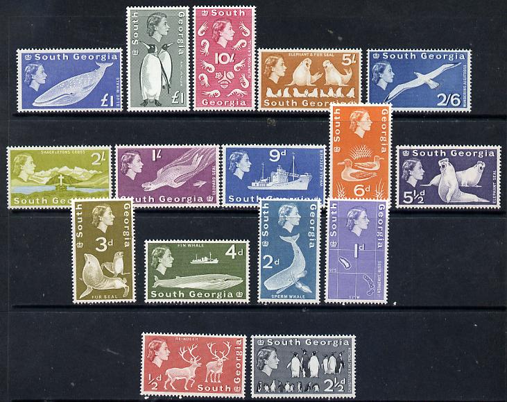 Falkland Islands Dependencies - South Georgia 1963-69 First definitive set complete - 16 values