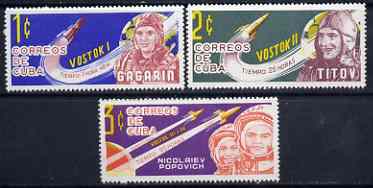 Cuba 1963 Cosmic Flights (1st series) set of 3 unmounted mint, SG 1058-60*