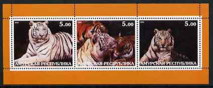 Amurskaja Republic 2001 Tigers #1 perf sheetlet containing set of 3 values complete unmounted mint