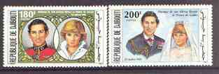 Djibouti 1981 Royal Wedding perf set of 2 unmounted mint, SG 816-17, Mi 304-05A