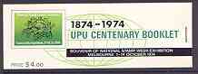 Booklet - Australia 1974 UPU Centenary $4 booklet containing 5 sets of UPU stamps (issued for National Stamp Week Exhibition)
