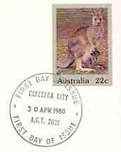 Australia 1980 Grey Kangaroo 22c postal stationery envelope with first day cancellation