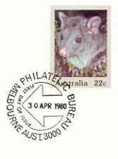 Australia 1980 Mountain Brushtail 22c postal stationery envelope with first day cancellation
