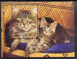 Buriatia Republic 2001 Domestic Cats perf m/sheet unmounted mint (Cat & Kitten on Wicker Chair)