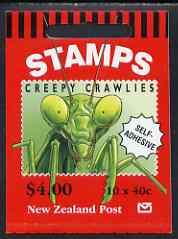 Booklet - New Zealand 1997 Insects $4.00 booklet complete & pristine containing pane of self-adhesive stamps, SG SB88