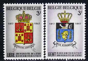 Belgium 1967 Universities of Ghent & Liege set of 2 unmounted mint, SG 2036-37