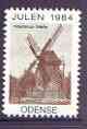Cinderella - Denmark (Odense) 1984 Christmas perf label produced by Odense Men's Club showing Windmill unmounted mint