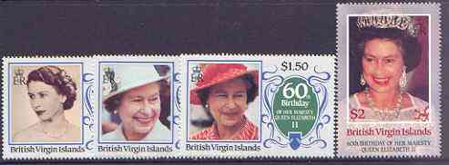 British Virgin Islands 1986 Queen's 60th Birthday set of 4 unmounted mint, SG 600-603