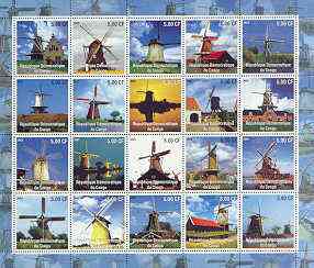 Congo 2002 Windmills complete perf set of 20 unmounted mint