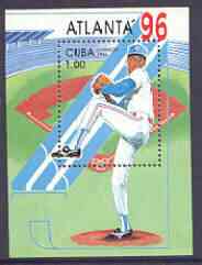 Cuba 1996 Atlanta Olympic Games (2nd series) perf m/sheet (Baseball) unmounted mint SG MS 4057