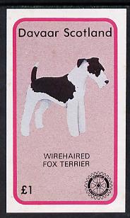 Davaar Island 1984 Rotary -Dogs (Wire-haired Fox Terrier) imperf souvenir sheet (Â£1 value) unmounted mint