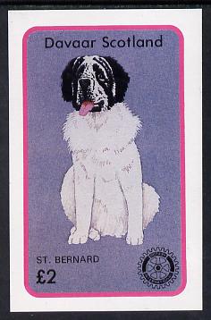 Davaar Island 1984 Rotary - Dogs (St Bernard) imperf deluxe sheet (Â£2 value) unmounted mint