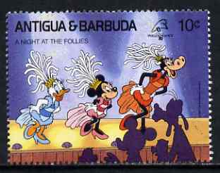 Antigua 1989 Dancing in the Folies Bergere 10c (from Disney Philexfrance '89 set) unmounted mint, SG 1304