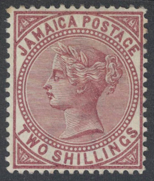 1860 Jamaica SG25 2/- Red Brown  VLMM
