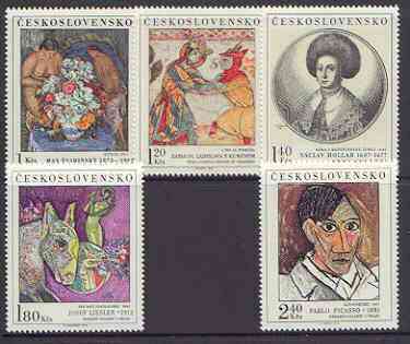Czechoslovakia 1972 Art (7th issue) set of 5 unmounted mint, SG 2067-71