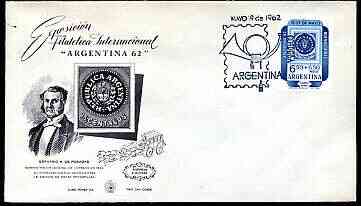 Argentine Republic 1962 Argentine '62 Philatelic Exhibition (2nd issue) on illustrated cover with 'Posthorn' first day cancel