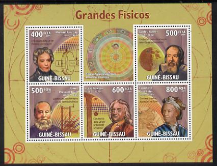 Guinea - Bissau 2009 Scientists perf sheetlet containing 5 values unmounted mint