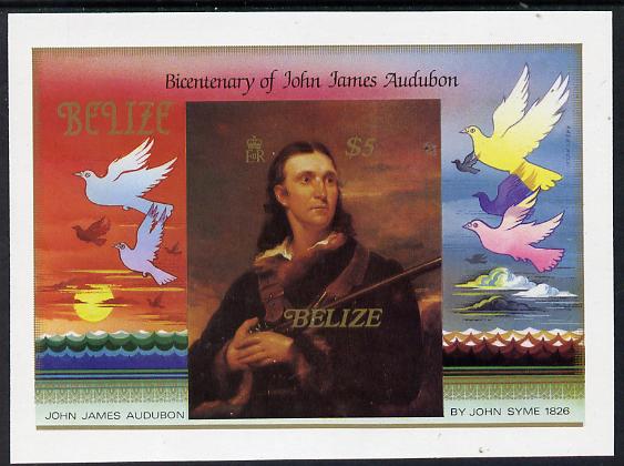 Belize 1985 Birth Bicentenary of John Audubon (Birds) $5 imperf m/sheet unmounted mint (SG MS 826)