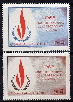 Chile 1969 Human Rights set of 2, SG 625-26 unmounted mint