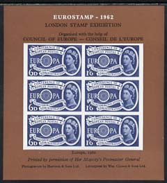 GB Exhibition souvenir sheet for 1962 London Stamp Exhibition showing Great Britain, more...