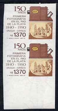 Uruguay 1991 150th Anniversary of First Photograph imperf pair unmounted mint, as SG 2042