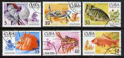 Cuba 1994 Aquaculture set of 6 cto used Mi 3749-54, SG 3894-99