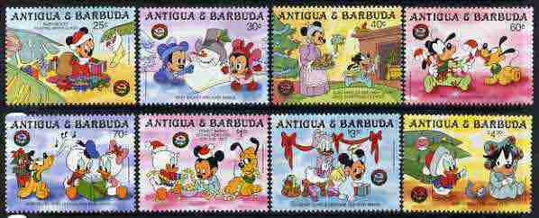 Antigua 1986 Christmas set of 8 with Disney cartoon characters as babies, unmounted mint SG 1061-68