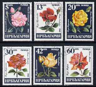 Bulgaria 1985 Roses set of 6 fine used, SG 3250-55