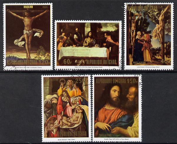 Chad 1973 Easter Paintings set of 5 cto used
