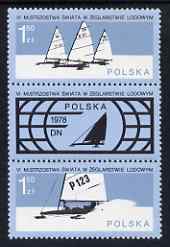 Poland 1978 World Ice Sailing Championships set of 2 se-tenant with label unmounted mint, SG 2528-29