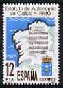 Spain 1980 Galician Autonomy 12p showing map and musical score of National Anthem unmounted mint, SG 2638