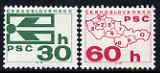Czechoslovakia 1976 Postal Code Campaign set of 2 coil stamps unmounted mint, SG 2302-03