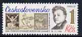 Czechoslovakia 1986 Stamp Day - Birth Cent of Vratislav Hugo Brunner (stamp designer) unmounted mint, SG 2863