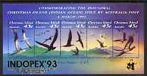 Christmas Island 1993 Seabirds perf m/sheet opt'd for Indopex '93 unmounted mint, as SG MS377