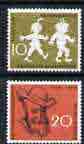 Germany - West 1958 Death Anniversary of Wilhelm Busch (writer & illustrator) perf set of 2 unmounted mint, SG 1200-01