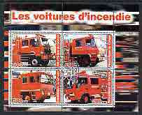 Congo 2003 Fire Engines #2 perf sheetlet containing 4 values cto used