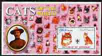 Somalia 2002 Domestic Cats of the World perf s/sheet #07 with Scout Logo & Baden Powell in background, fine cto used
