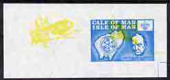 Calf of Man 1973 Churchill & Map (with Scout Logo) imperf m/sheet with rose omitted with yellow printing from a bird issue unmounted mint (as Rosen CA251MS var)