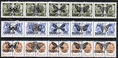 Chuvashia Republic - Butterflies opt set of 15 values each design opt'd on pair of Russian defs (Total 30 stamps) unmounted mint