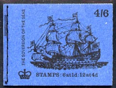 GB Great Britain 1968-70 Ships - Sovereign of the Seas 4s6d booklet (Oct 1970) complete and fine SG LP59