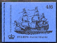 GB Booklet -1968-70 Ships - Sovereign of the Seas 4s6d booklet (Aug 1970) complete and fine SG LP58