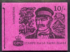 GB Booklet -1968-70 Explorers - Livingstone 10s booklet (Aug 1968) complete and fine, SG XP5