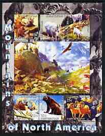 Kyrgyzstan 2004 Fauna of the World - Mountains of North America perf sheetlet containing 6 values unmounted mint