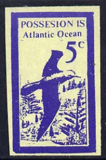 Cinderella - Possesion Is 5c imperf label showing bird in flight unmounted mint