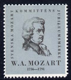Cinderella - Perf label Mozart Jubilee Committee with portrait of Mozart unmounted mint
